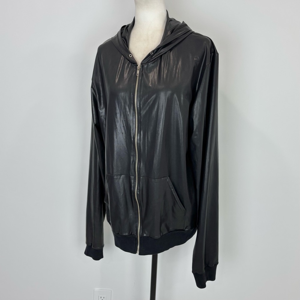 American Apparel faux-leather hoodie - Picture 3 of 7